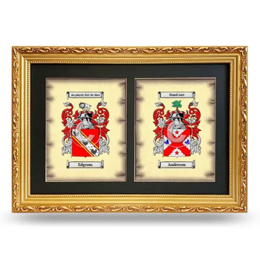 Double Coat of Arms Framed - Gold