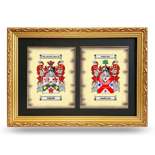 Double Coat of Arms Framed - Gold