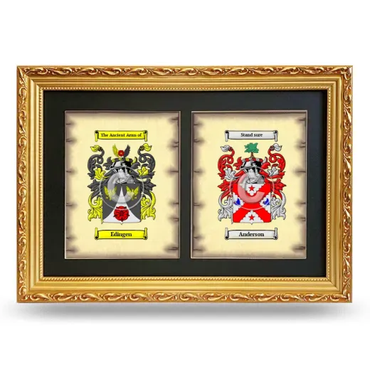 Double Coat of Arms Framed - Gold