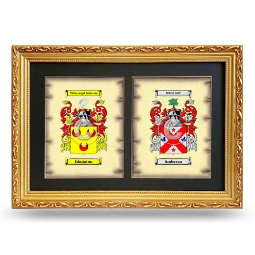 Double Coat of Arms Framed - Gold