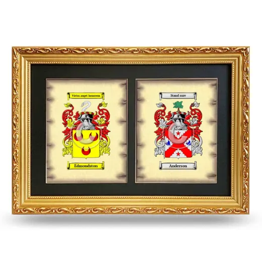 Double Coat of Arms Framed - Gold