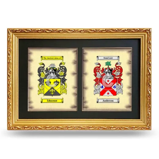 Double Coat of Arms Framed - Gold