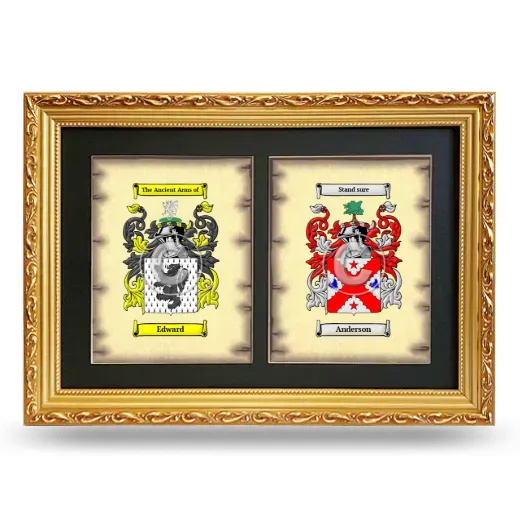 Double Coat of Arms Framed - Gold