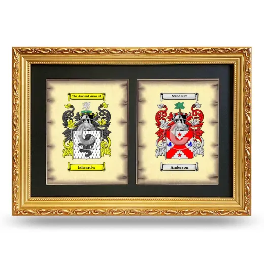 Double Coat of Arms Framed - Gold