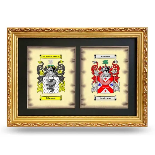 Double Coat of Arms Framed - Gold