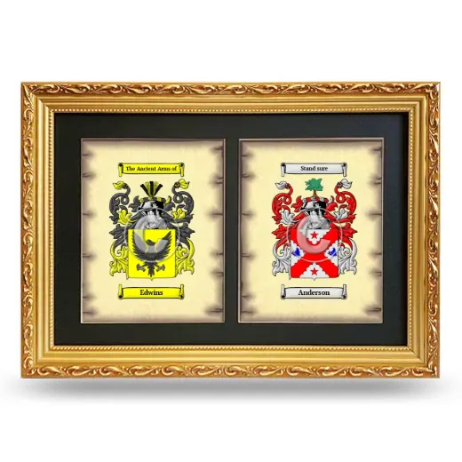 Double Coat of Arms Framed - Gold