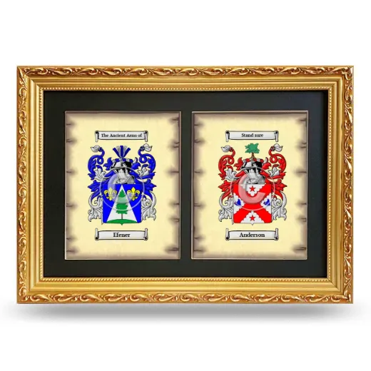 Double Coat of Arms Framed - Gold