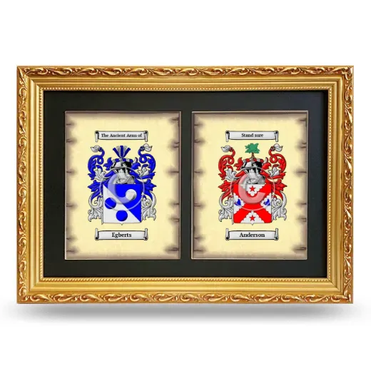 Double Coat of Arms Framed - Gold
