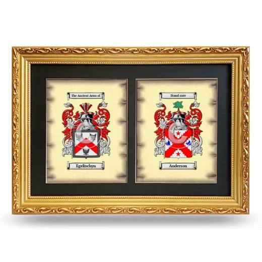 Double Coat of Arms Framed - Gold