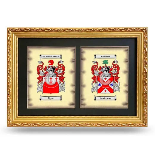 Double Coat of Arms Framed - Gold
