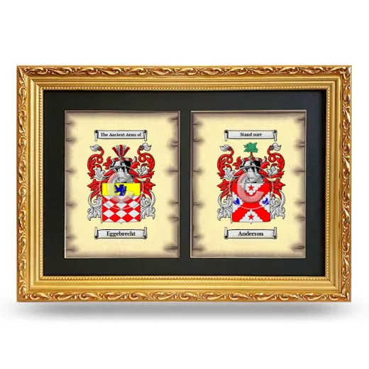 Double Coat of Arms Framed - Gold