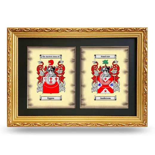Double Coat of Arms Framed - Gold
