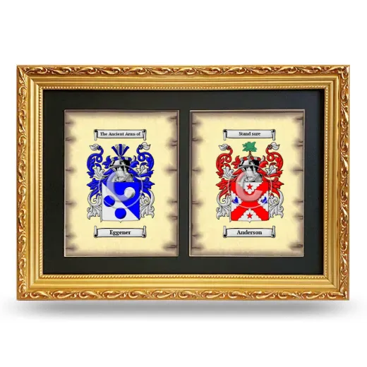 Double Coat of Arms Framed - Gold