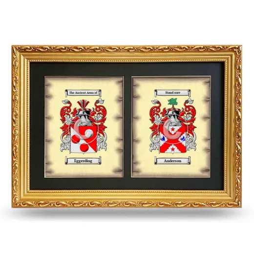 Double Coat of Arms Framed - Gold