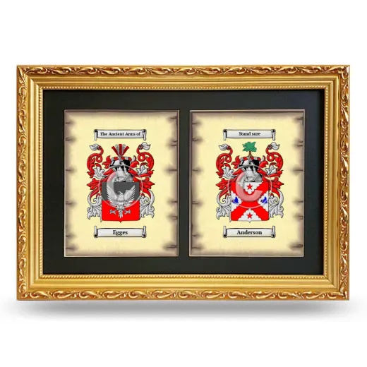 Double Coat of Arms Framed - Gold