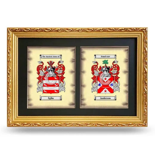 Double Coat of Arms Framed - Gold