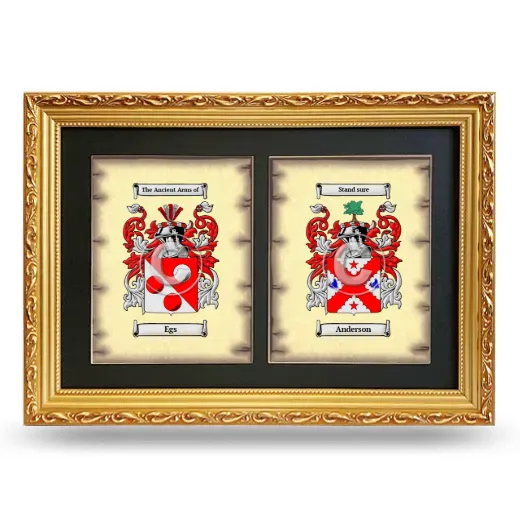 Double Coat of Arms Framed - Gold