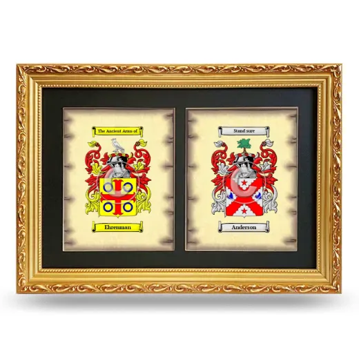 Double Coat of Arms Framed - Gold