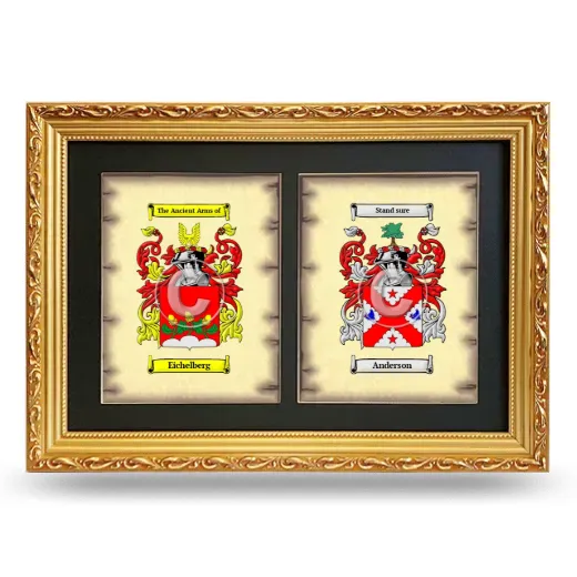 Double Coat of Arms Framed - Gold