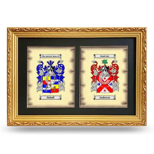 Double Coat of Arms Framed - Gold