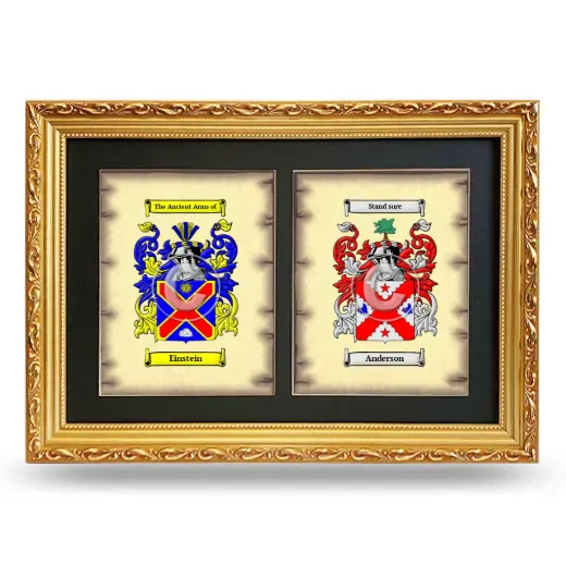 Double Coat of Arms Framed - Gold
