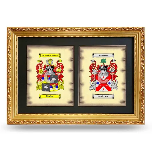 Double Coat of Arms Framed - Gold