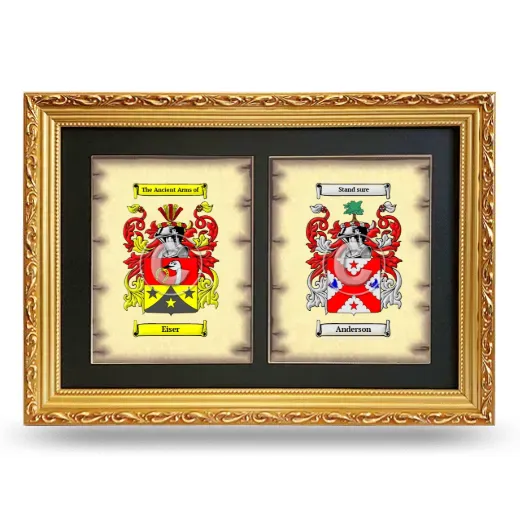 Double Coat of Arms Framed - Gold