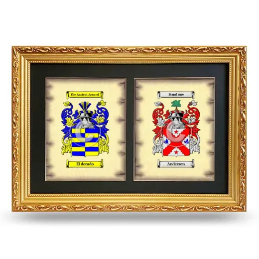 Double Coat of Arms Framed - Gold