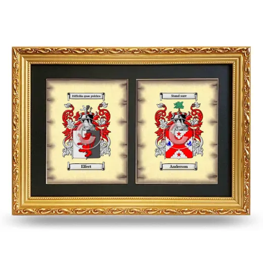 Double Coat of Arms Framed - Gold