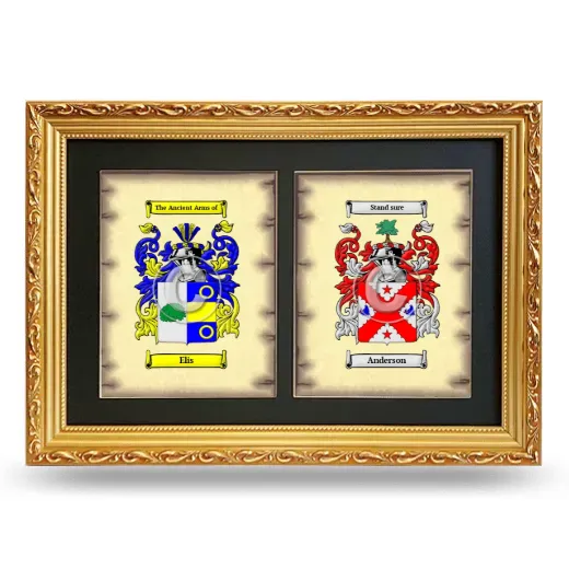 Double Coat of Arms Framed - Gold