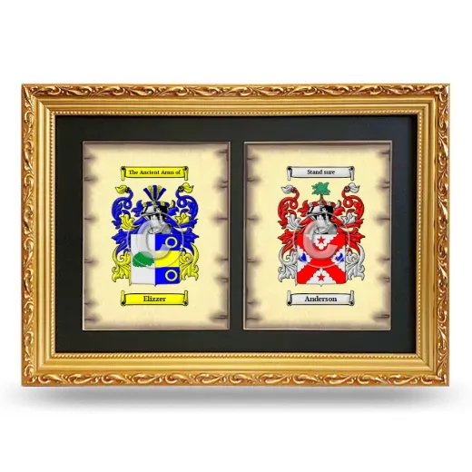 Double Coat of Arms Framed - Gold