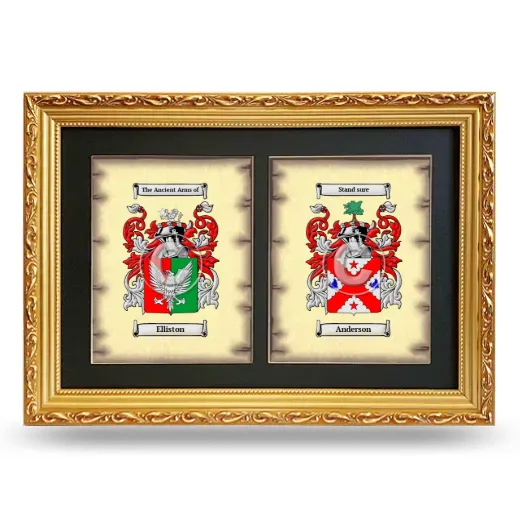 Double Coat of Arms Framed - Gold