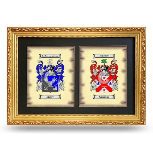 Double Coat of Arms Framed - Gold