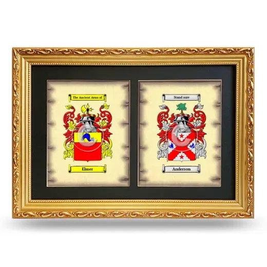 Double Coat of Arms Framed - Gold