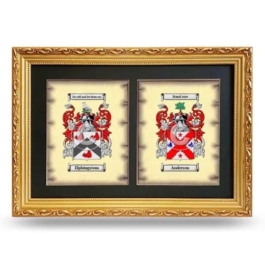 Double Coat of Arms Framed - Gold