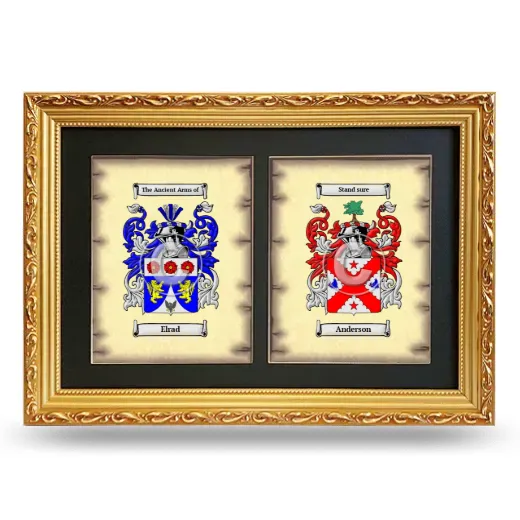 Double Coat of Arms Framed - Gold