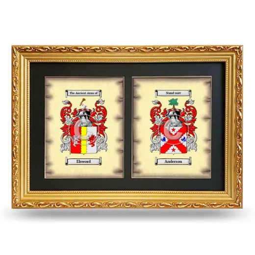 Double Coat of Arms Framed - Gold
