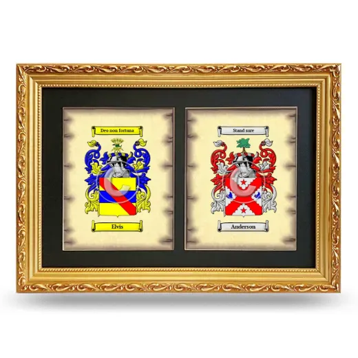 Double Coat of Arms Framed - Gold
