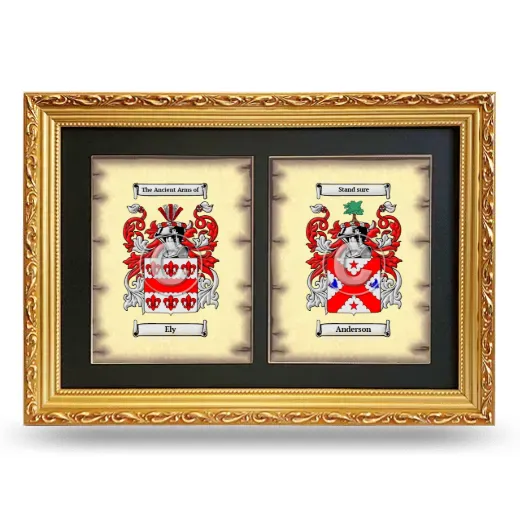 Double Coat of Arms Framed - Gold