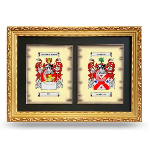 Double Coat of Arms Framed - Gold