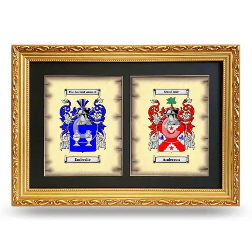 Double Coat of Arms Framed - Gold