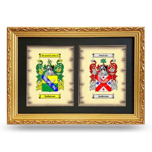 Double Coat of Arms Framed - Gold