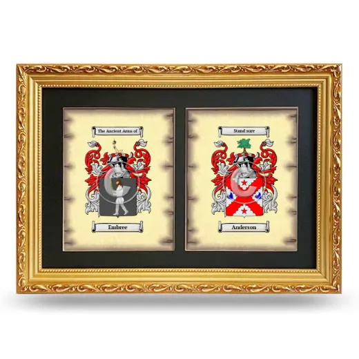 Double Coat of Arms Framed - Gold