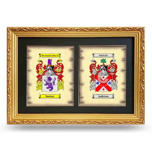 Double Coat of Arms Framed - Gold