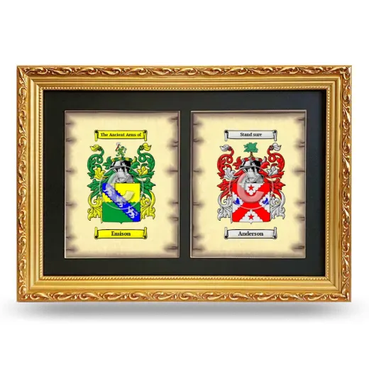 Double Coat of Arms Framed - Gold