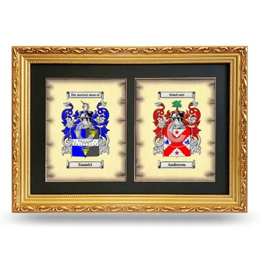 Double Coat of Arms Framed - Gold