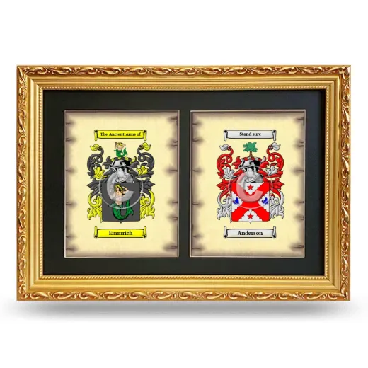 Double Coat of Arms Framed - Gold