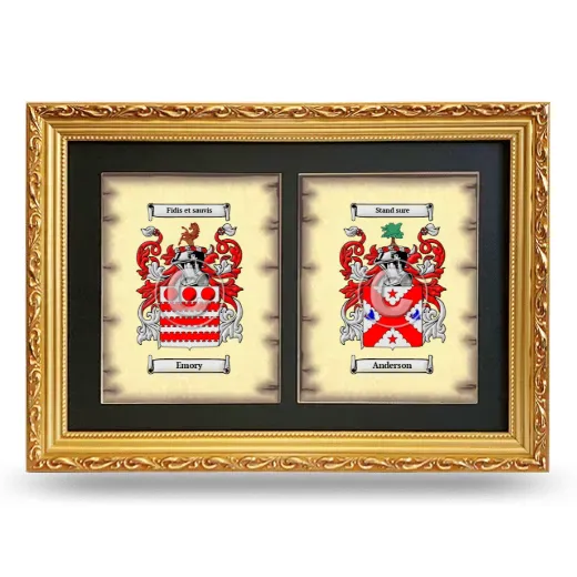 Double Coat of Arms Framed - Gold