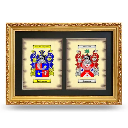 Double Coat of Arms Framed - Gold