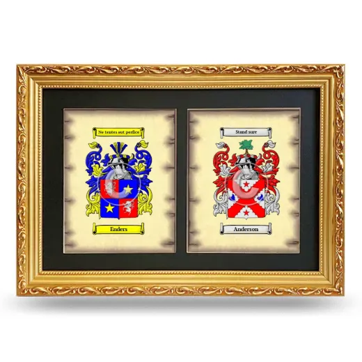 Double Coat of Arms Framed - Gold